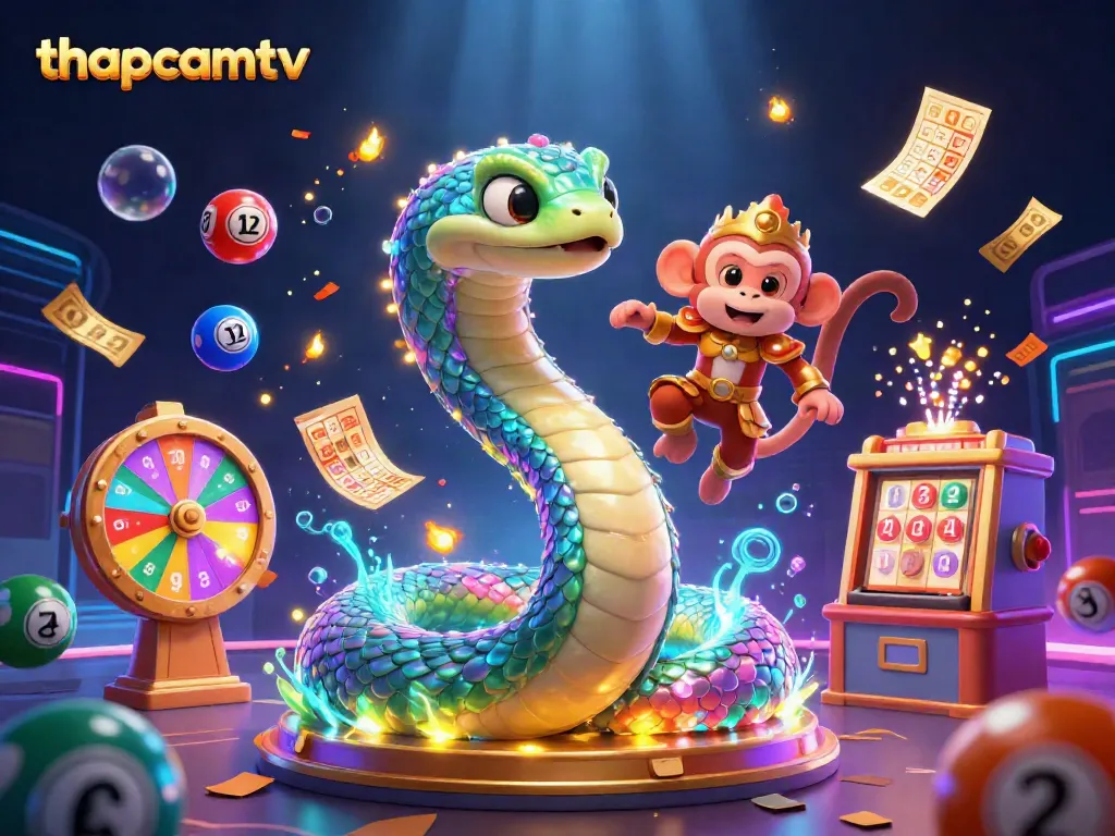 Experience thrilling gaming excitement with thapcamtv's vivid visuals of dynamic lottery elements.