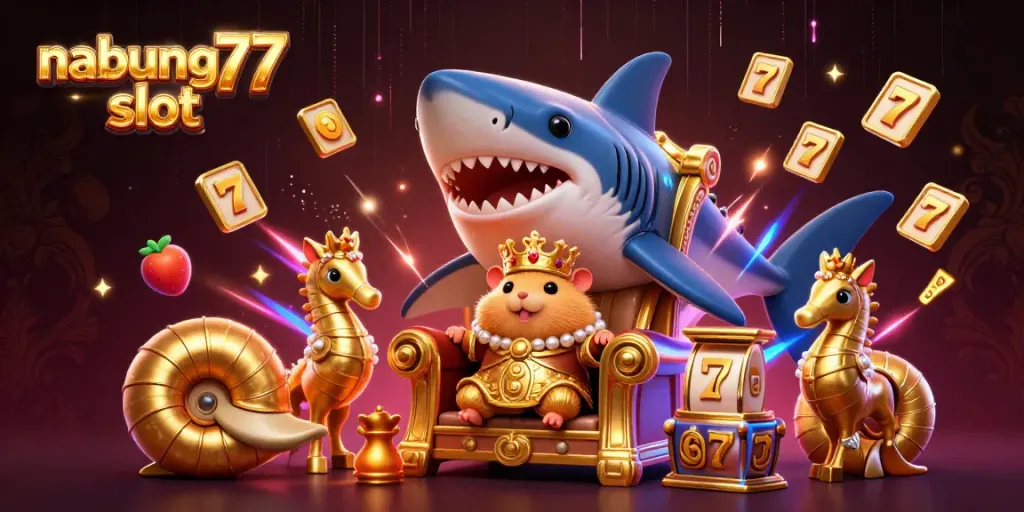 Experience thrilling gameplay with nabung77 slot in this vibrant casino-themed illustration.