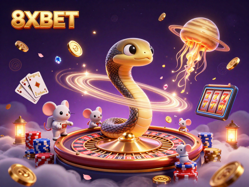 Engage in thrilling bets with 8XBET as tiny astronaut mice challenge the cosmic dealer.