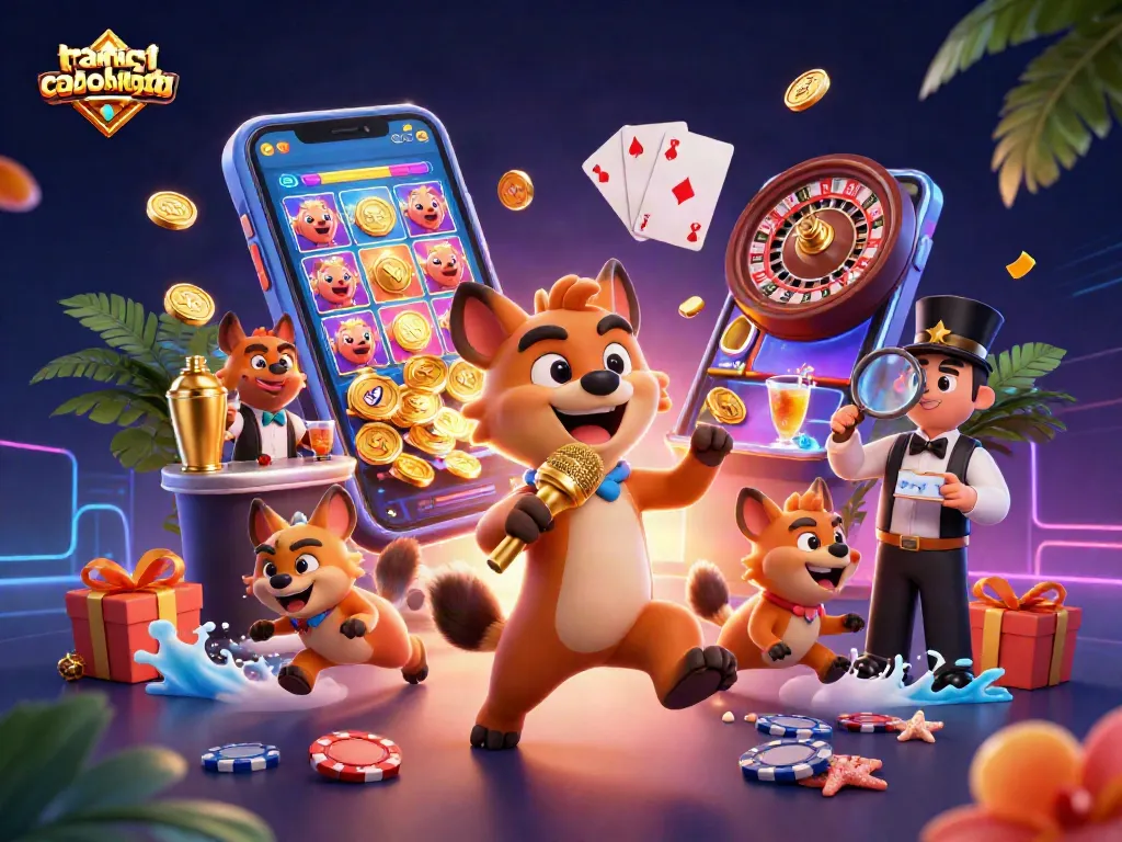 Engage in gaming excitement with trangcadobongda's lively hyenas casino club illustration.