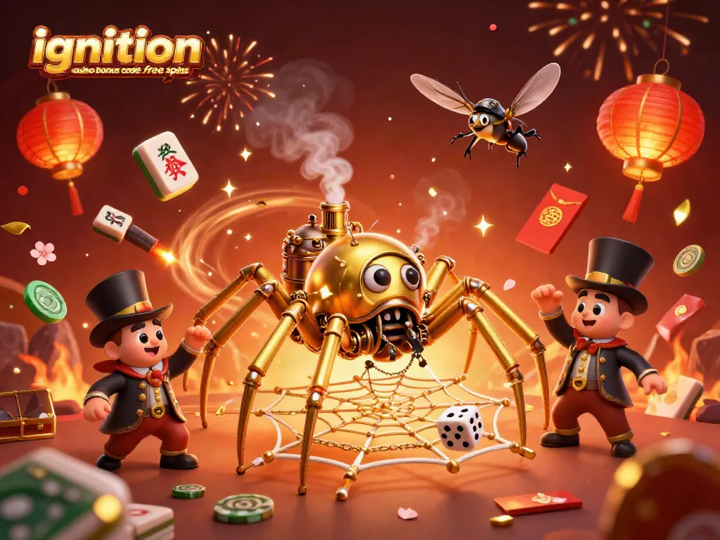 Catch the action with the ignition casino bonus code free spins in this vibrant 3D illustration featuring exciting game elements.