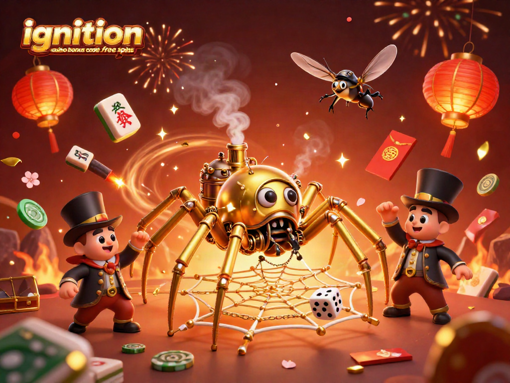 Catch the action with the ignition casino bonus code free spins in this vibrant 3D illustration featuring exciting game elements.