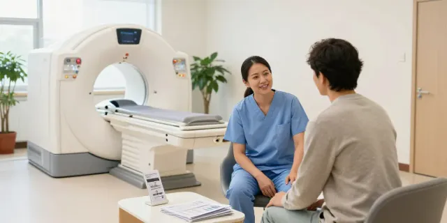 Patientenberatung zur Röntgenreizbestrahlung in der Nähe in einem modernen Diagnostikzentrum