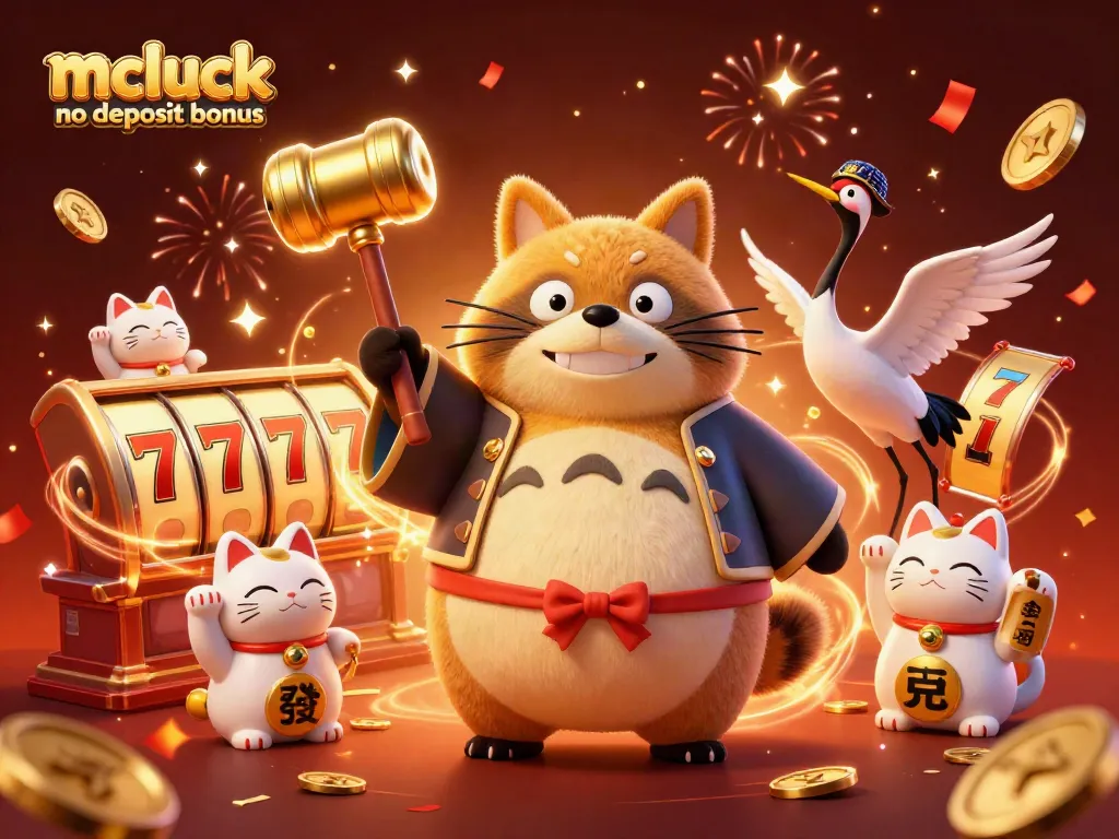 Win exciting prizes with the mcluck no deposit bonus at this vibrant casino illustration.
