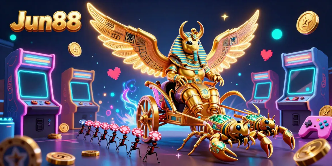 Experience thrilling gameplay at Jun88 with this vibrant casino adventure illustration.
