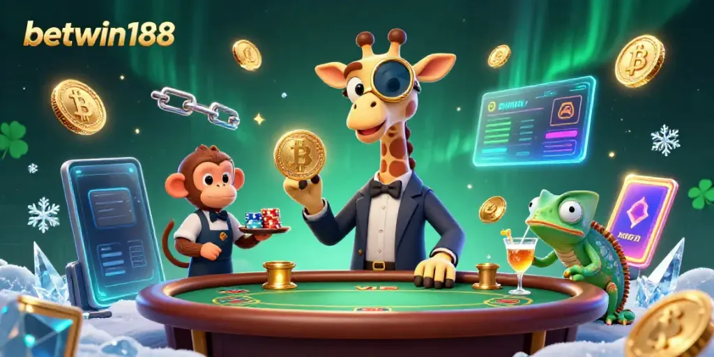 Menikmati pengalaman seru bermain di betwin188, dengan karakter kartun menarik di meja poker.
