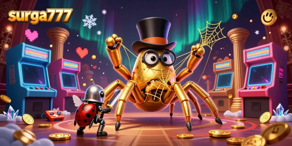 Experience the excitement of surga777 with vibrant characters in a dazzling casino setting.
