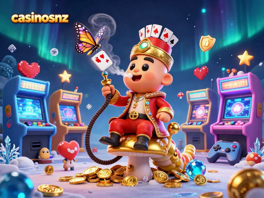 Engage with casinosnz through vibrant 3D casino scenes filled with games and gold.