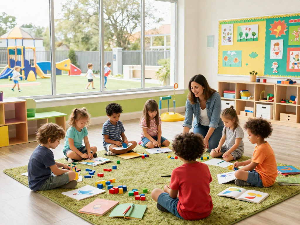 Engaged children exploring creativity in pre schools in Singapore's vibrant classroom setting.