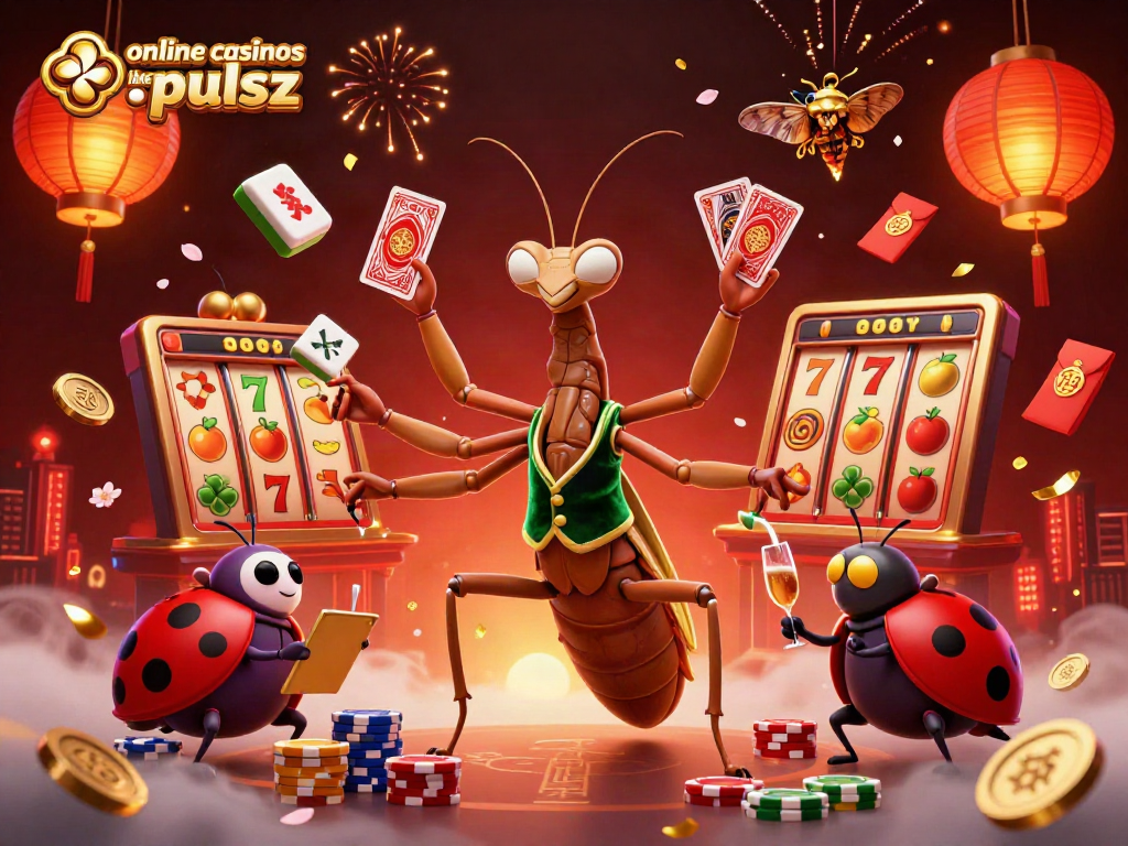 Experience thrilling gameplay at online casinos like pulsz with a lively casino-themed 3D illustration.