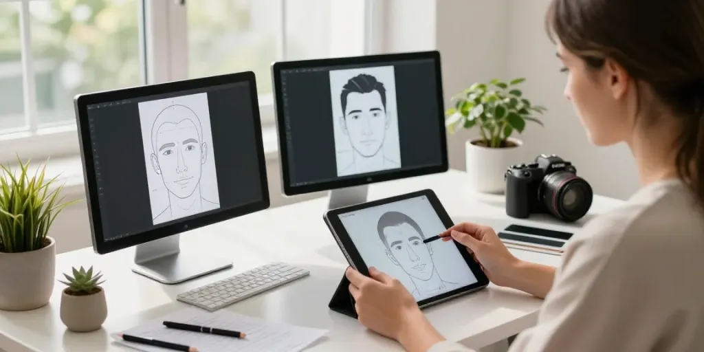 Alternatives to QOVES highlighted in a modern beauty workspace with facial analysis tools.