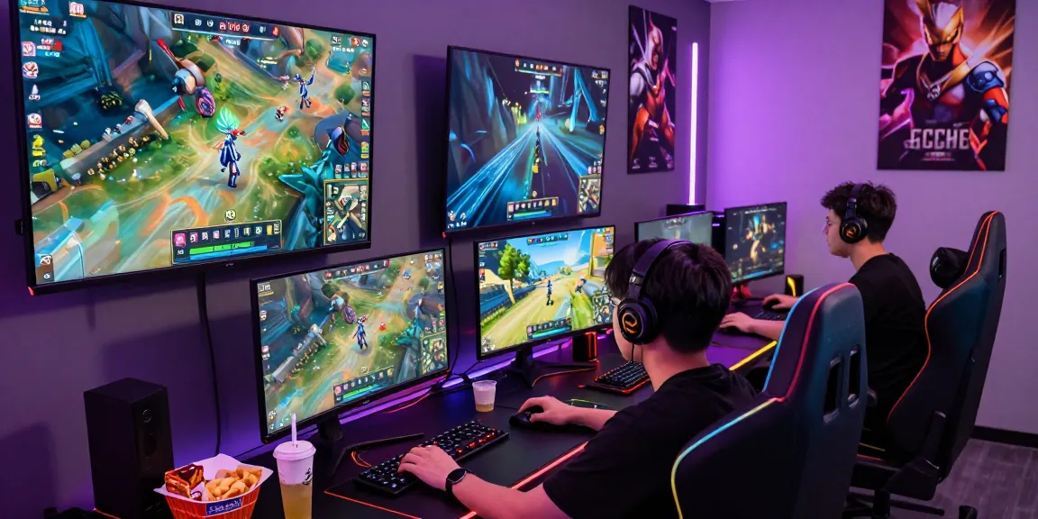 Pengalaman gaming mewah luxury111 dengan gamer berkompetisi di lingkungan virtual modern.
