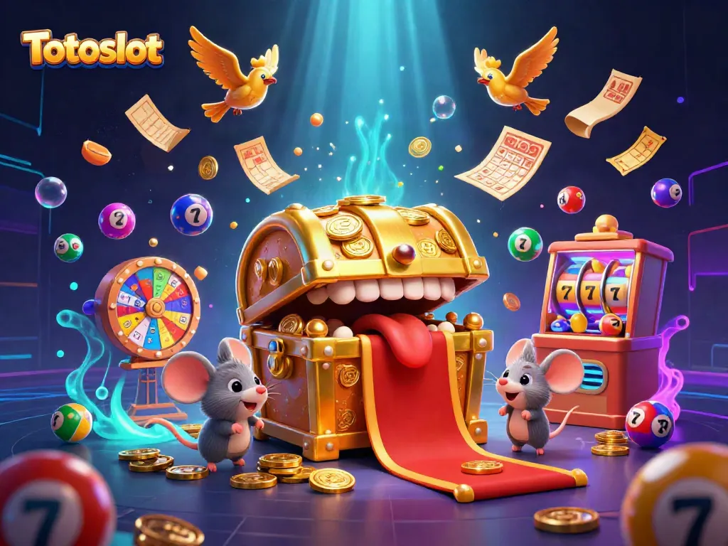 Menangkan hadiah besar dengan Totoslot dalam ilustrasi kasino 3D yang memukau.