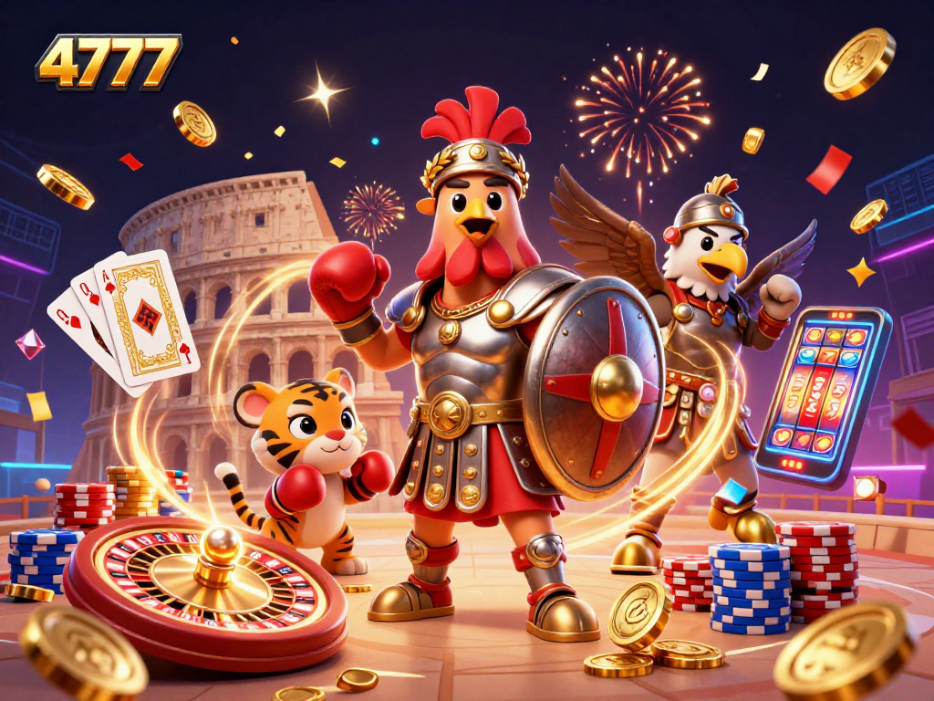 Engage in thrilling gaming adventures at 4777 featuring casino action with dynamic 3D characters.