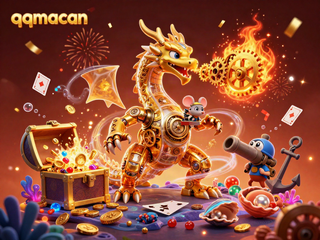 Engage with the thrill of qqmacan as the golden dragon unleashes a stream of treasures in 3D.