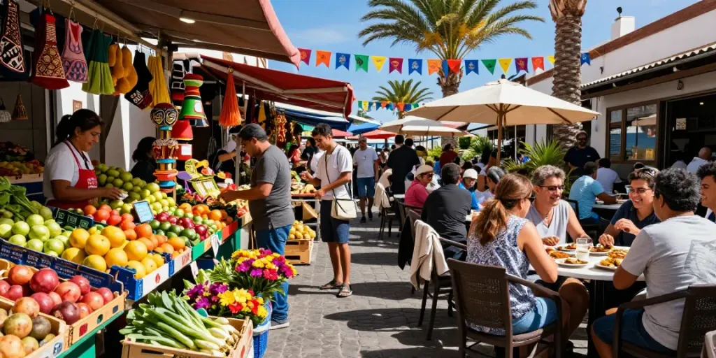 Canarian news highlights vibrant market scene showcasing local culture and community