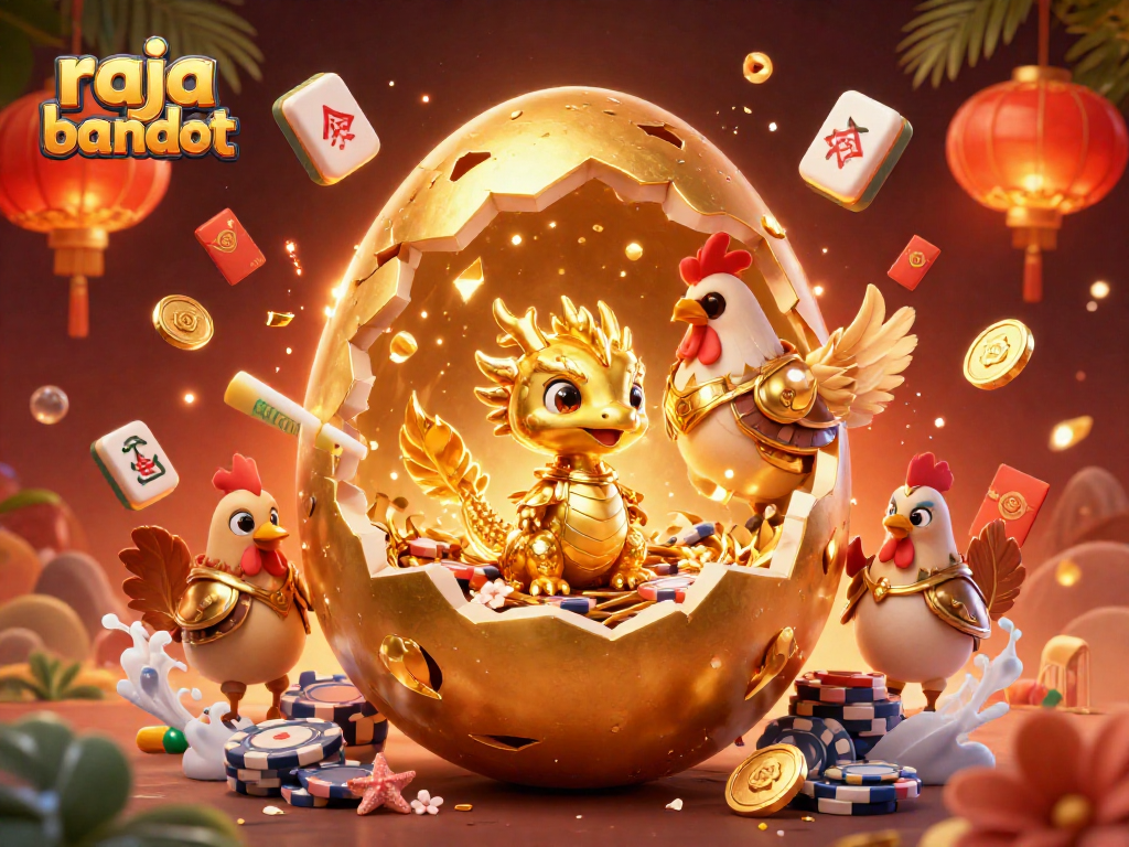 Menggenggam kemenangan di raja bandot dengan naga emas dan chip poker yang melimpah.