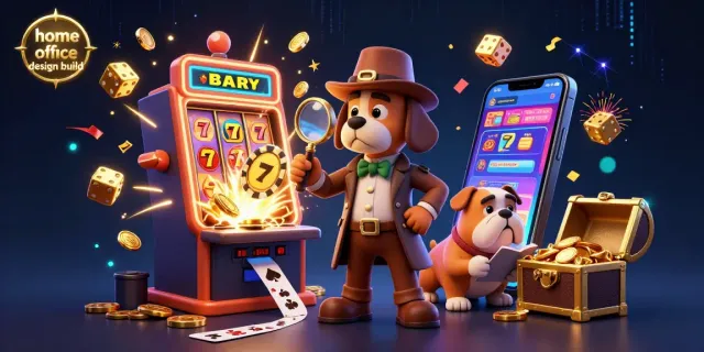 Engage in the transformative home office design build experience with interactive casino-themed elements.