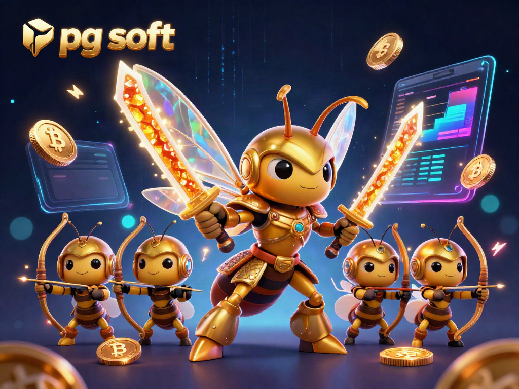Experience thrilling gameplay with pg soft in an exciting digital casino scene featuring dynamic characters and crypto elements.