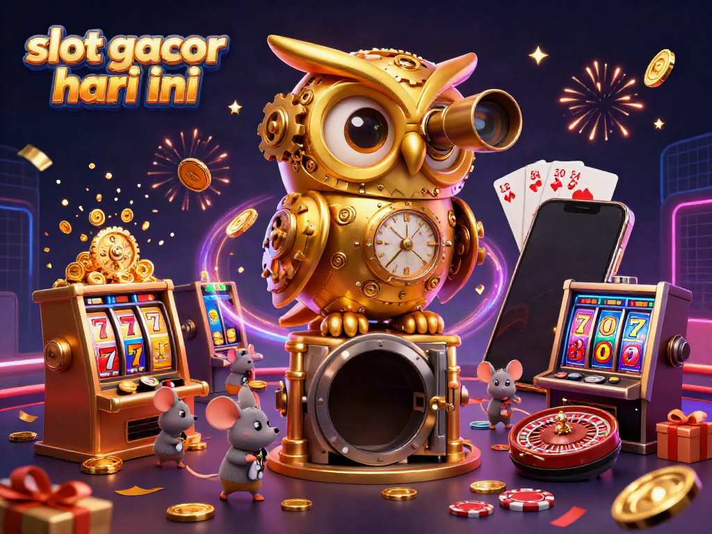 Experience slot gacor hari ini with engaging 3D illustration of dynamic casino action.
