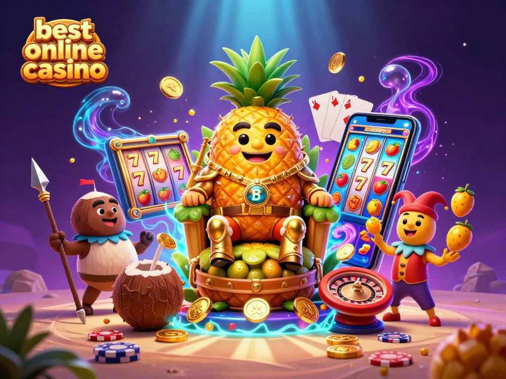 Experience thrilling games at the best online casino with golden coins and vibrant slot action.