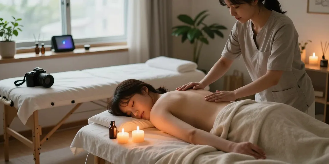 Relaxing 서대문출장안마 session at home with soothing ambiance and professional therapist.